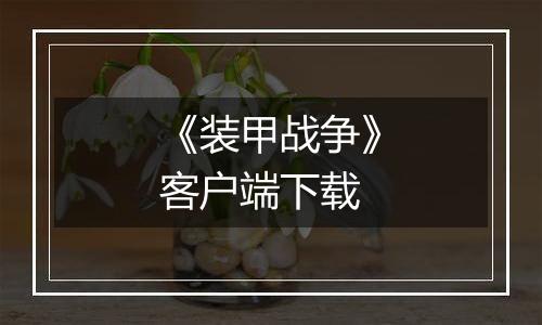 《装甲战争》客户端下载