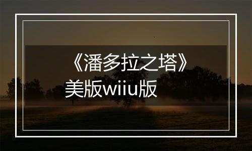 《潘多拉之塔》美版wiiu版