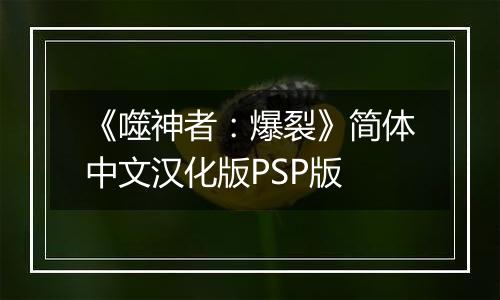 《噬神者：爆裂》简体中文汉化版PSP版