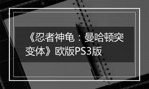 《忍者神龟：曼哈顿突变体》欧版PS3版