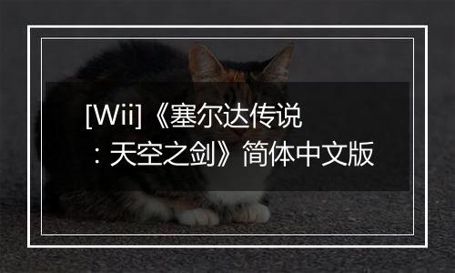 [Wii]《塞尔达传说：天空之剑》简体中文版