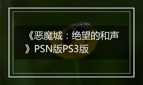 《恶魔城：绝望的和声》PSN版PS3版