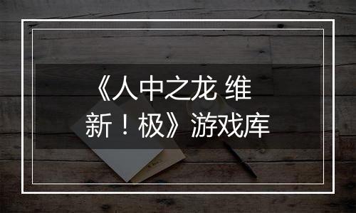 《人中之龙 维新！极》游戏库