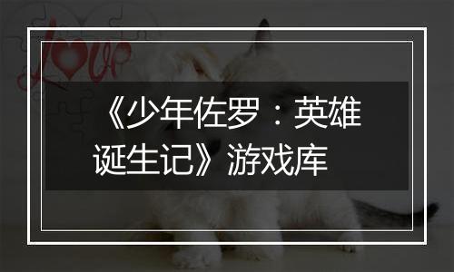 《少年佐罗：英雄诞生记》游戏库