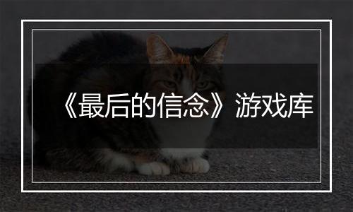 《最后的信念》游戏库