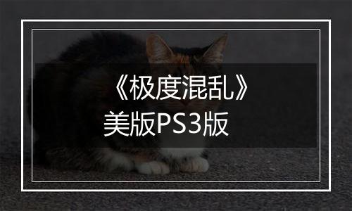 《极度混乱》美版PS3版