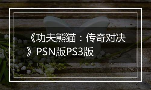 《功夫熊猫：传奇对决》PSN版PS3版
