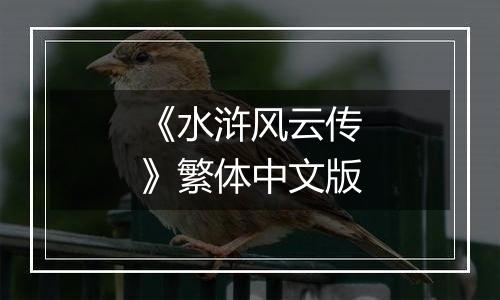 《水浒风云传》繁体中文版