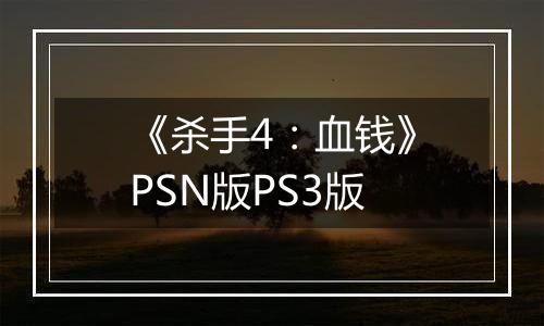 《杀手4：血钱》PSN版PS3版