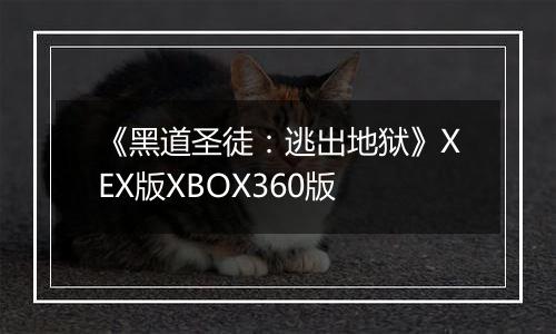 《黑道圣徒：逃出地狱》XEX版XBOX360版