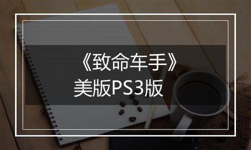 《致命车手》美版PS3版