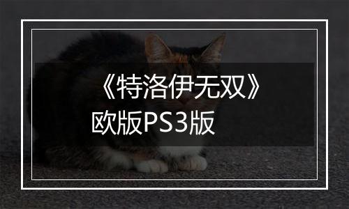 《特洛伊无双》欧版PS3版