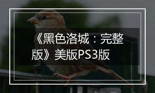 《黑色洛城：完整版》美版PS3版