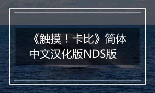 《触摸！卡比》简体中文汉化版NDS版