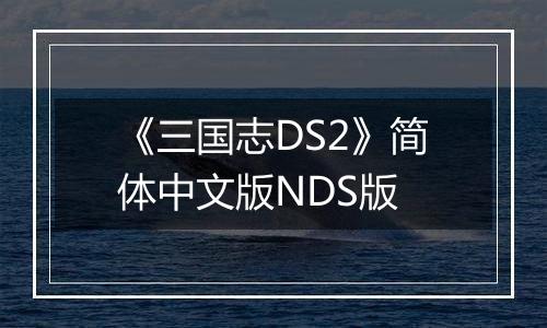 《三国志DS2》简体中文版NDS版