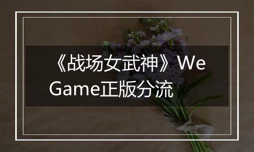 《战场女武神》WeGame正版分流
