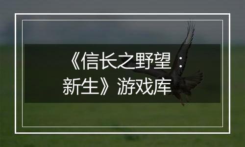 《信长之野望：新生》游戏库