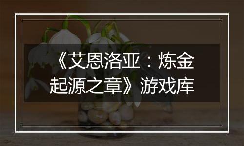 《艾恩洛亚：炼金起源之章》游戏库