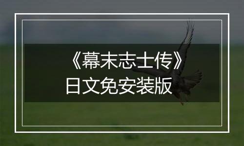 《幕末志士传》日文免安装版