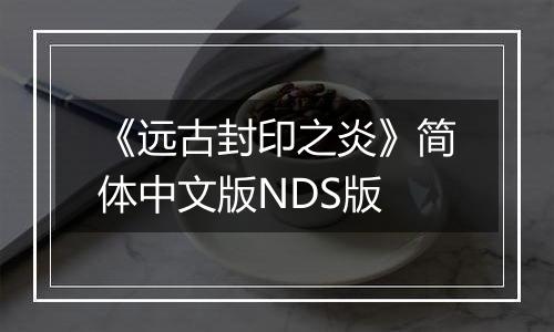《远古封印之炎》简体中文版NDS版