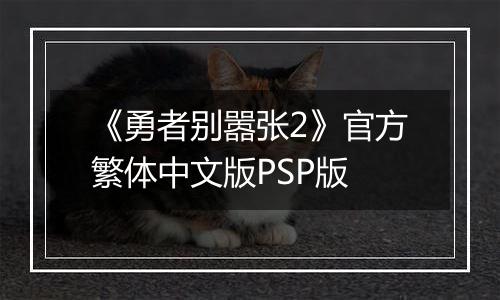《勇者别嚣张2》官方繁体中文版PSP版