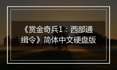 《赏金奇兵1：西部通缉令》简体中文硬盘版