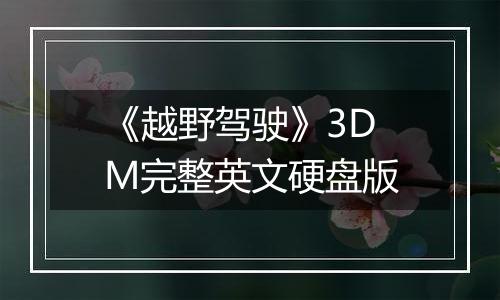 《越野驾驶》3DM完整英文硬盘版