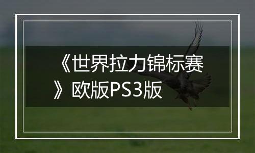 《世界拉力锦标赛》欧版PS3版