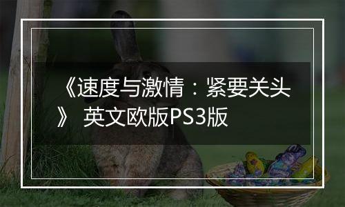 《速度与激情：紧要关头》 英文欧版PS3版