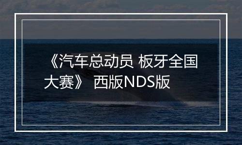 《汽车总动员 板牙全国大赛》 西版NDS版