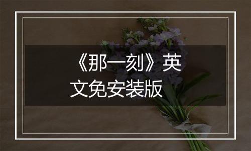 《那一刻》英文免安装版