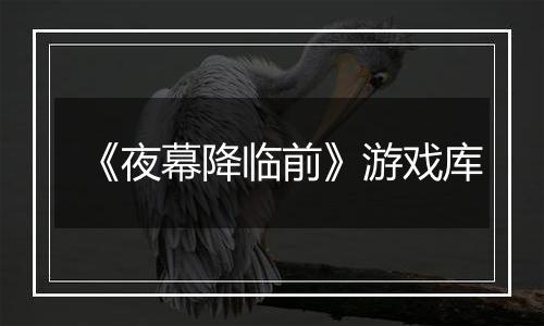 《夜幕降临前》游戏库