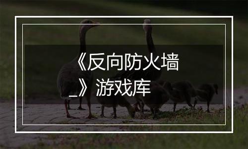 《反向防火墙_》游戏库