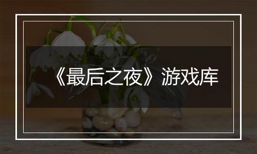 《最后之夜》游戏库