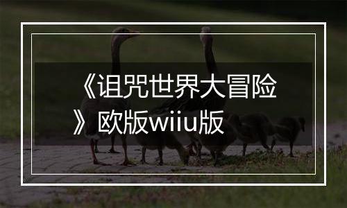 《诅咒世界大冒险》欧版wiiu版