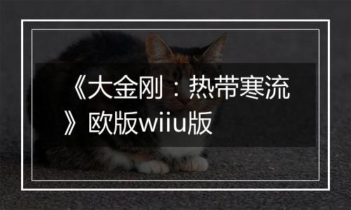 《大金刚：热带寒流》欧版wiiu版