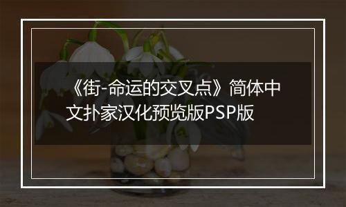 《街-命运的交叉点》简体中文扑家汉化预览版PSP版