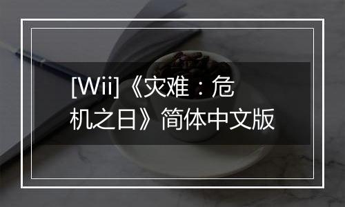 [Wii]《灾难：危机之日》简体中文版