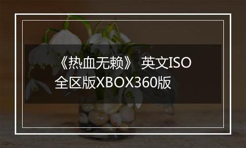 《热血无赖》 英文ISO全区版XBOX360版