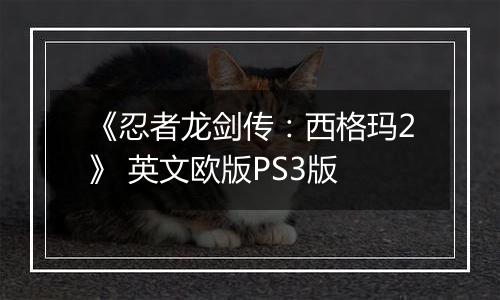 《忍者龙剑传：西格玛2》 英文欧版PS3版