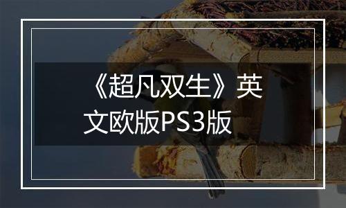 《超凡双生》英文欧版PS3版