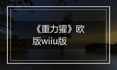 《重力獾》欧版wiiu版