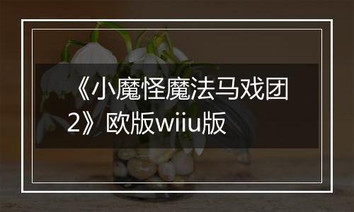 《小魔怪魔法马戏团2》欧版wiiu版