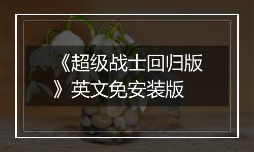 《超级战士回归版》英文免安装版