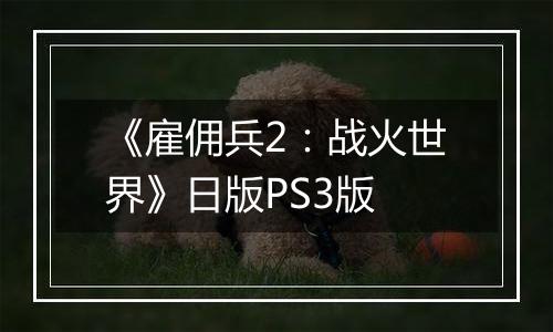 《雇佣兵2：战火世界》日版PS3版