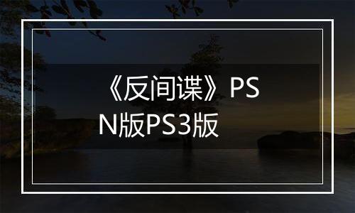 《反间谍》PSN版PS3版