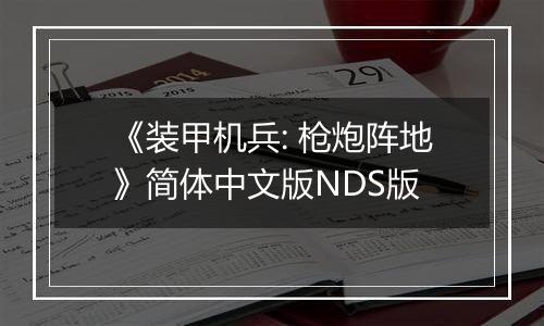 《装甲机兵: 枪炮阵地》简体中文版NDS版