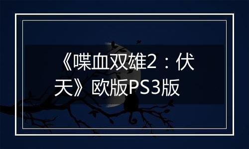 《喋血双雄2：伏天》欧版PS3版