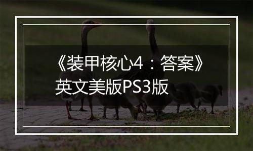 《装甲核心4：答案》 英文美版PS3版