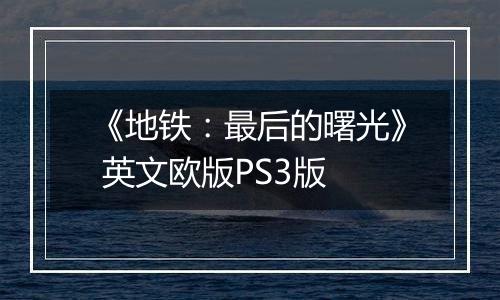 《地铁：最后的曙光》 英文欧版PS3版
